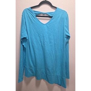 Women's Tasc Performance New Orleans Shirt Bamboo Asymmetrical Blue Size XL